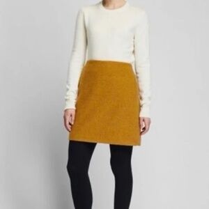 Uniqlo Mustard Wool Mini Skirt - 8